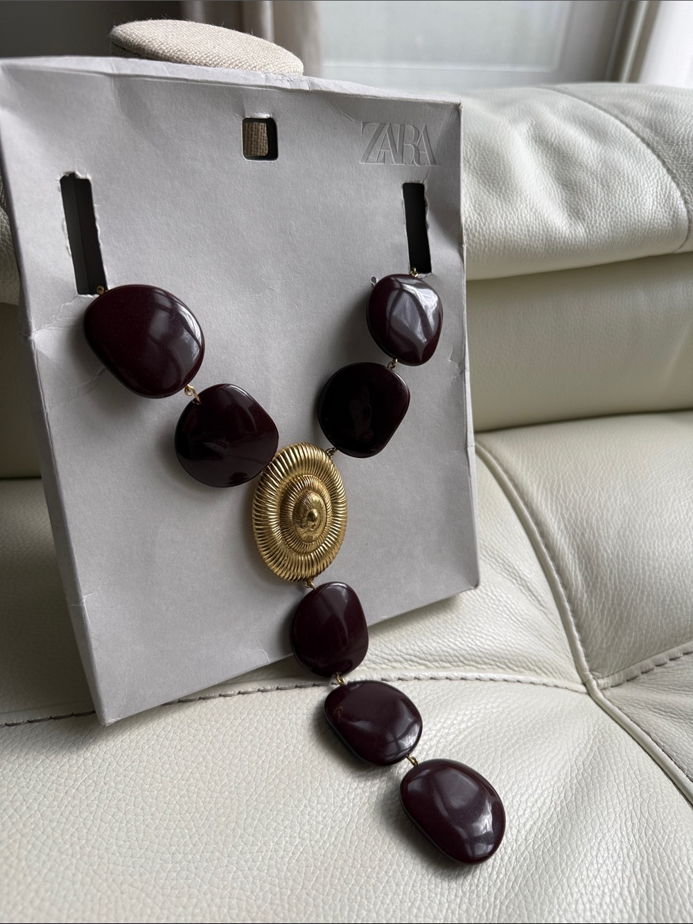 Zara Gold Color Shell Necklace - Picture 5 of 13